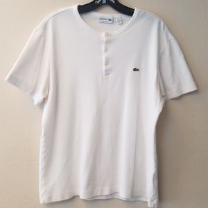Lacoste white henley neck shirt